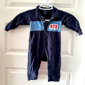 Vintage Roots Canada Toddler Onesie Navy Blue Snap Closure About Size 12 months